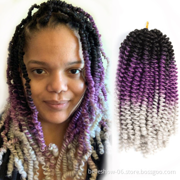 Hot sell 8 inch 60 strands 34 colors 110g factory outlet Crochet Braid  twist bomb twist passion spring twist hair